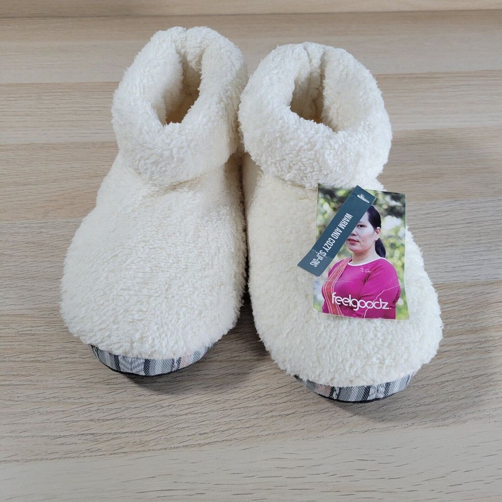 Feelgoodz Horizon Cloud Slippers Soft Faux Sherpa Handmade Womens Size Small 6-7